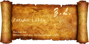 Zatyko Lilla névjegykártya