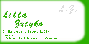 lilla zatyko business card